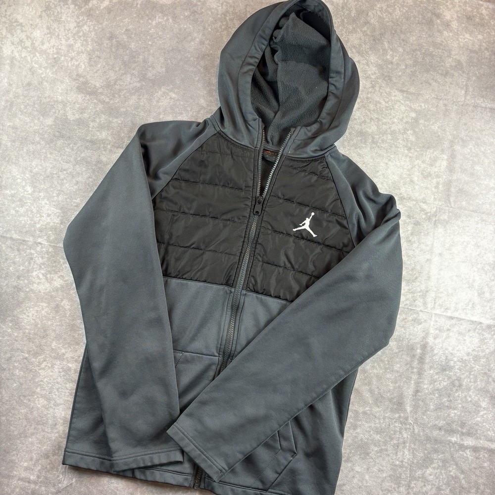 Nike Air Jordan Full-Zip Jacket Boys XL 13-15 Gray Fleece Jump Man Basketball